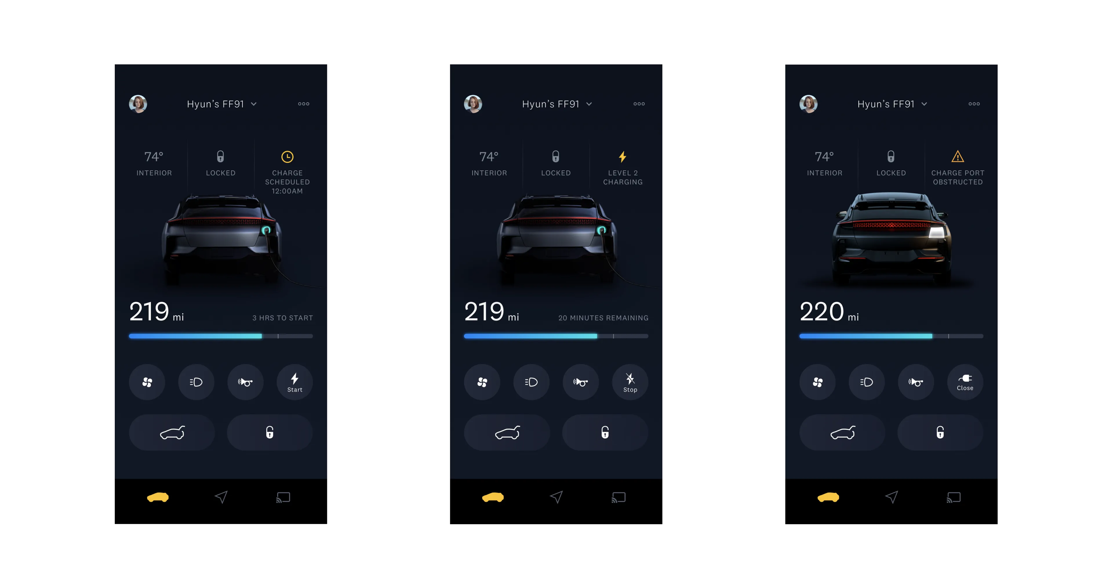 Charging status examples