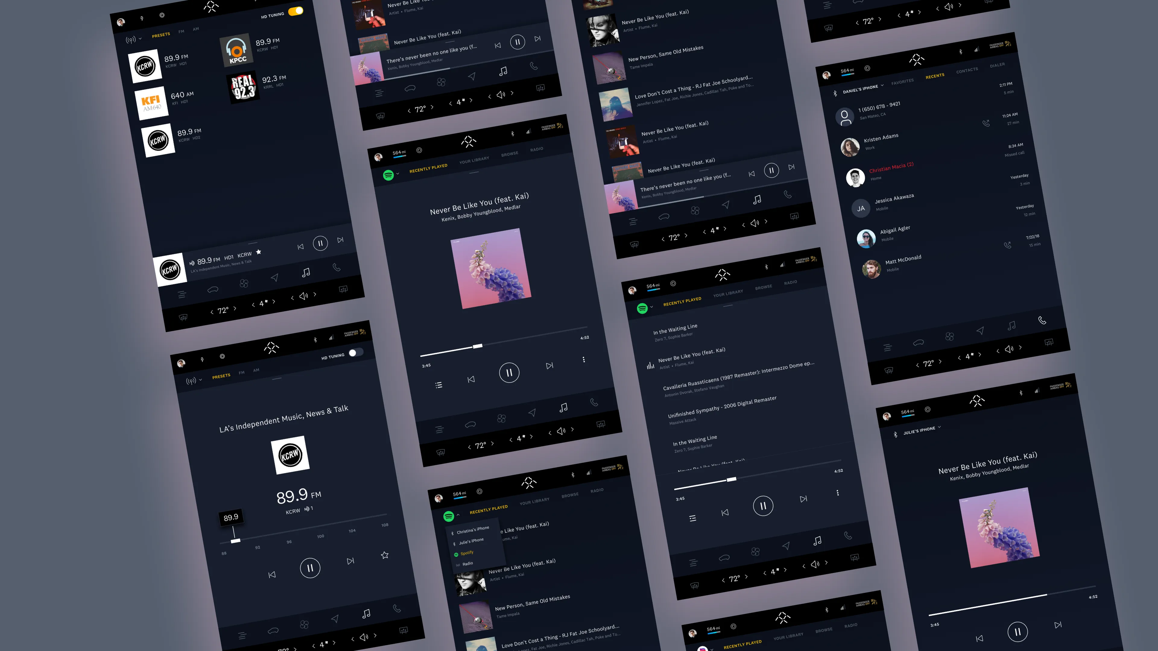 Final designs in night mode