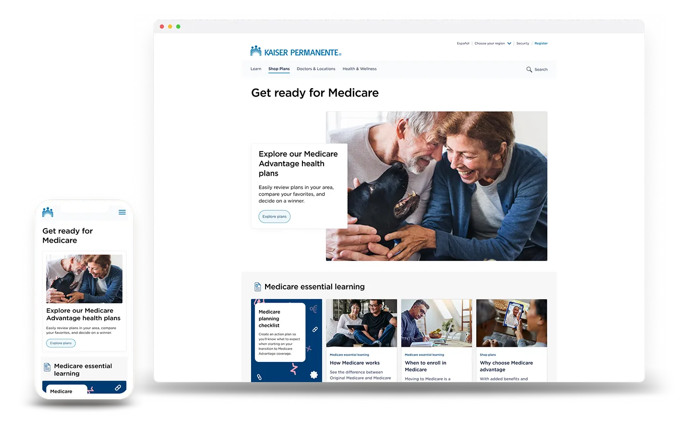 Medicare Advantage site shown on desktop and mobile