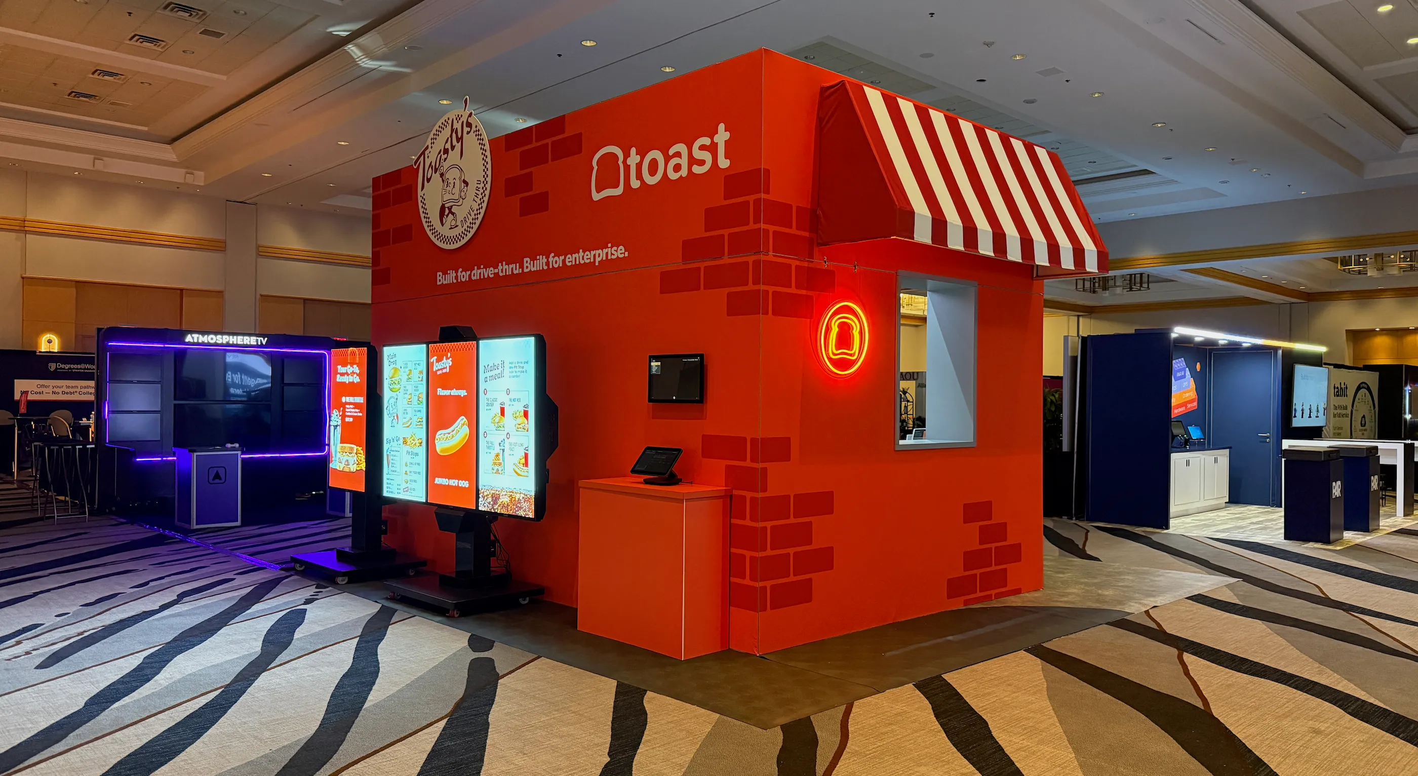 Drive-thru mode was featured at Toast's booth at the Restaurant Leadership Conference